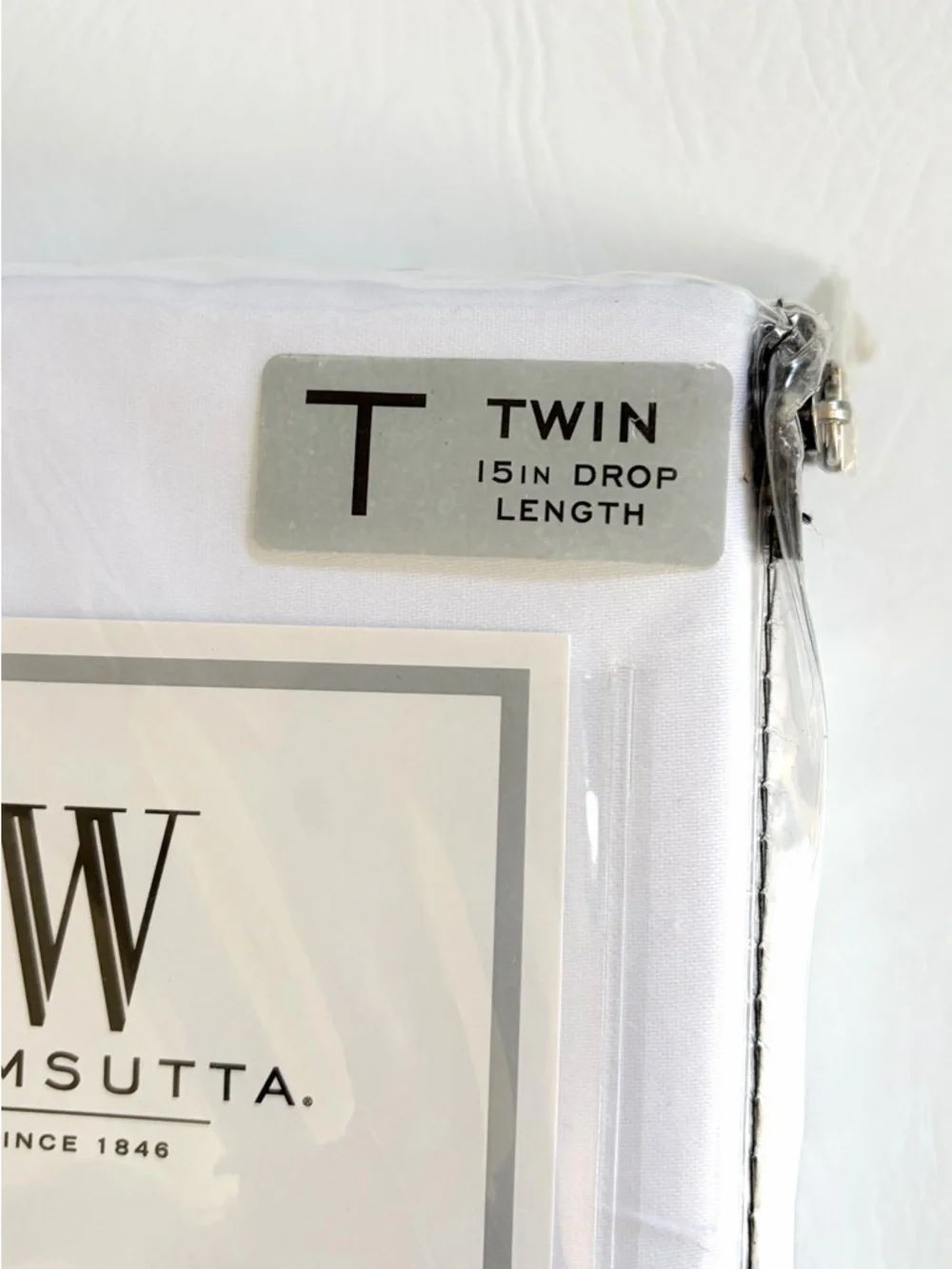 Wamsutta Bedskirt Twin White with Red Stripe   New